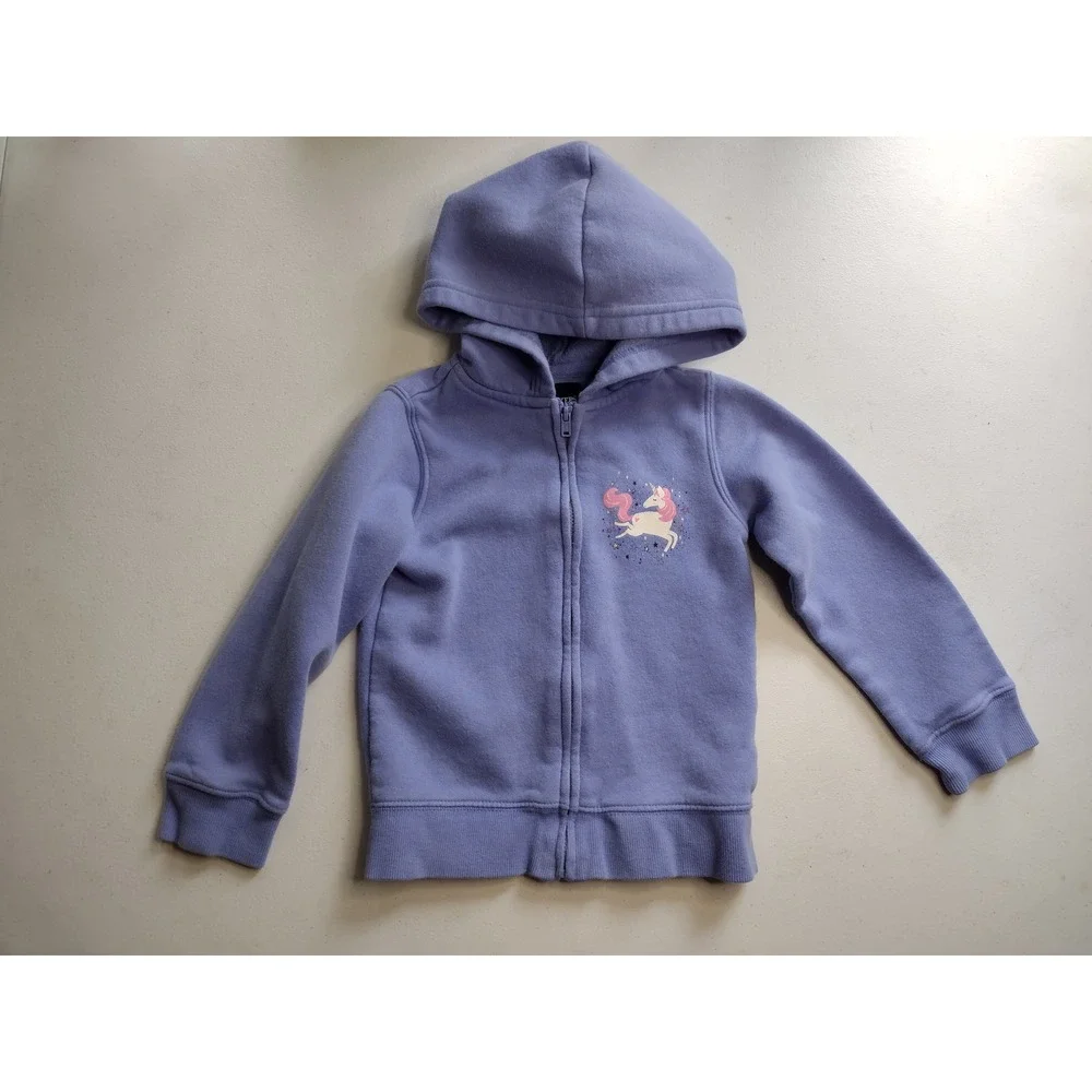 Joe Boxer Girls Purple Unicorn Full‎ Zip Fleece Hoodie Sweatshirt Size 3T